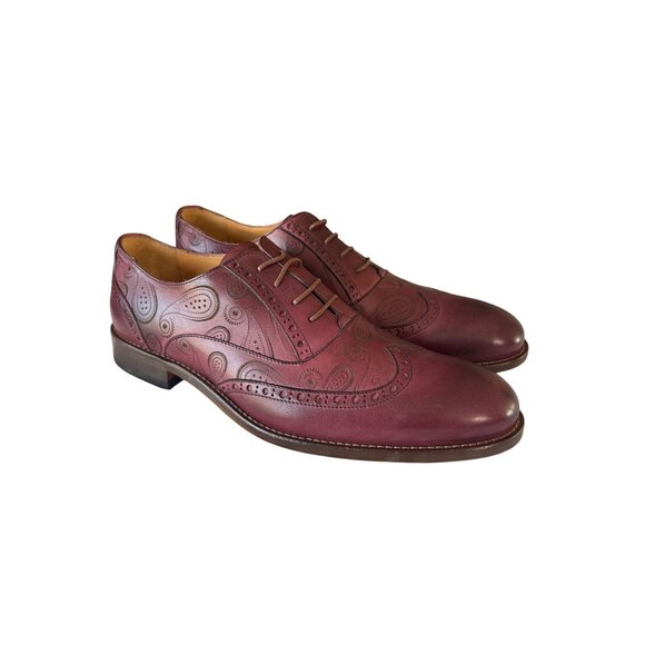 Paul Fredrick Mens US 10.5 M Burgundy Oxford Dress Shoes Leather Brogue Lace Up main image 7